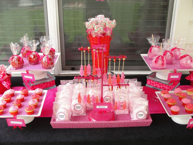 Hot Pink and Red Dessert Buffet Baby Shower - Project Nursery
