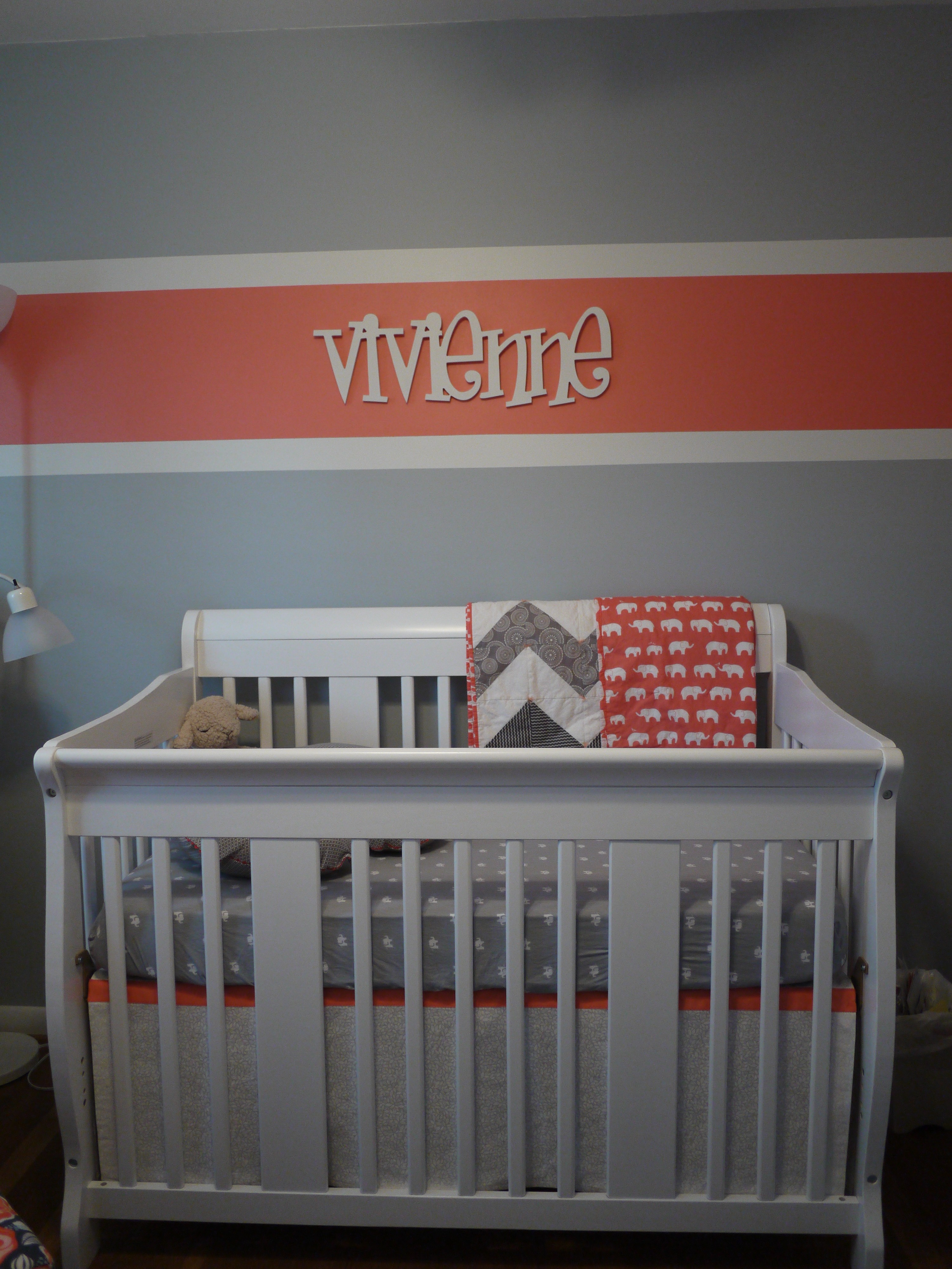 Vivienne's Coral and Gray Nursery - Project Nursery