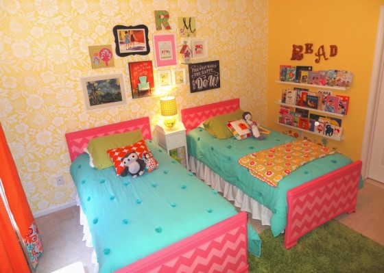 Bright and Color Shared Girls' Room