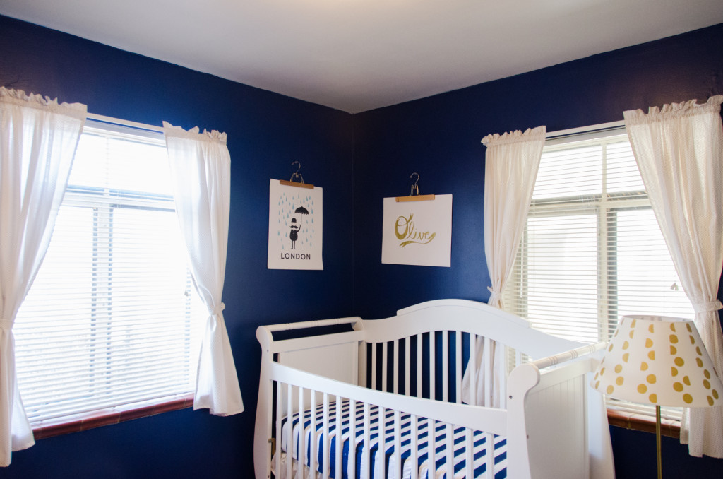 Blue and Gold Graphical Girls Nursery - Project Nursery