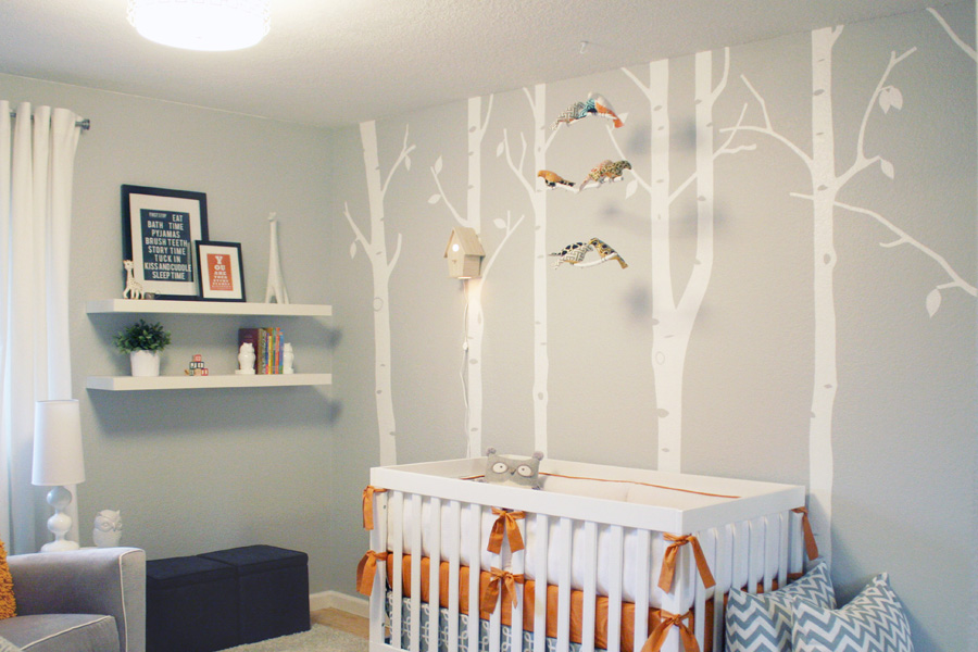 Gray and Orange Woodland Nursery - Project Nursery