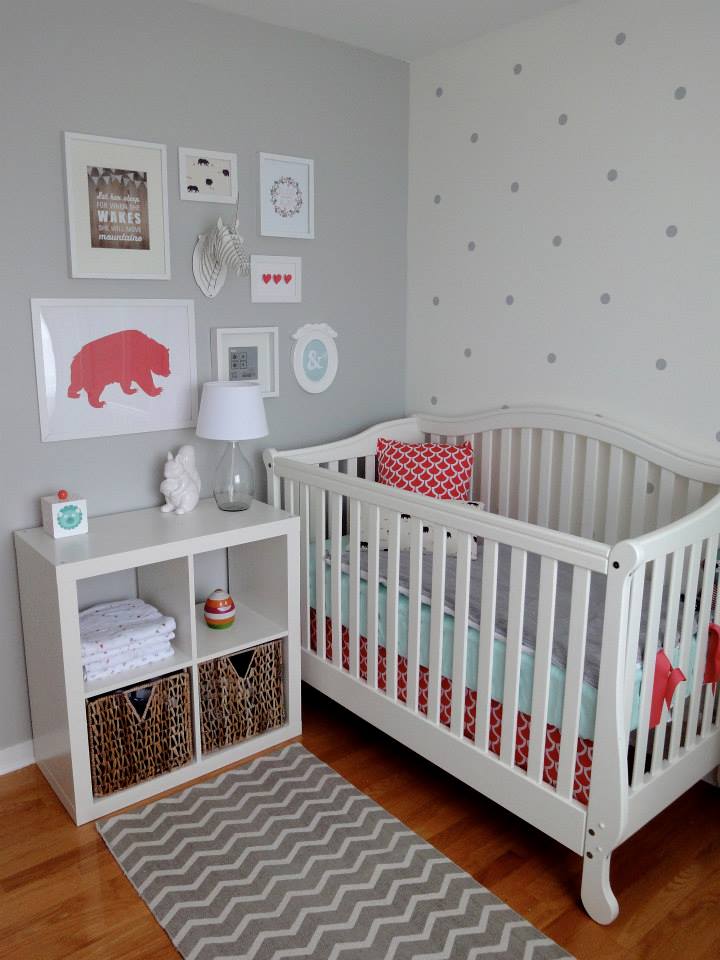 Coral and Gray Nursery