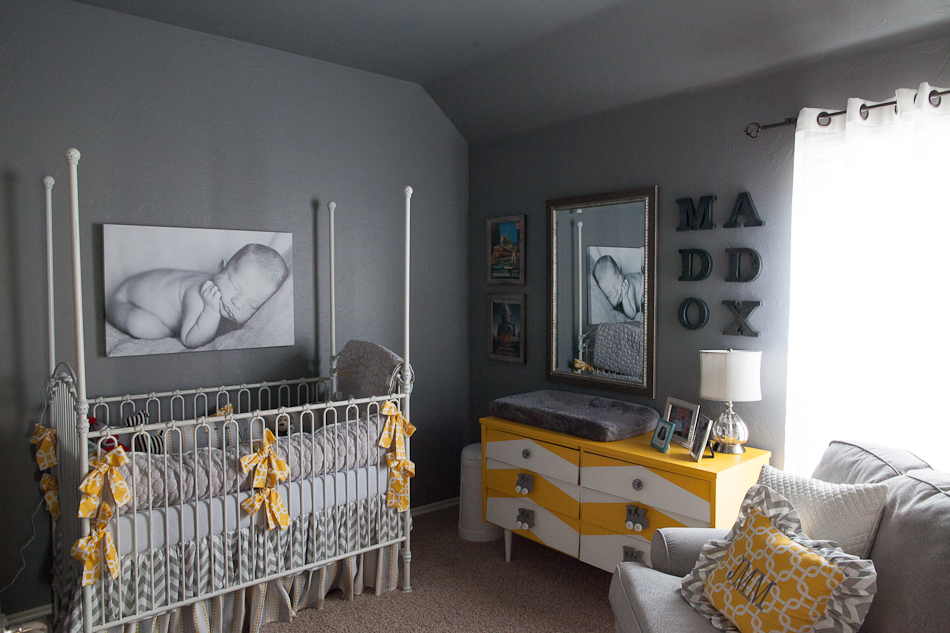 Gray and Yellow Chevron Nursery