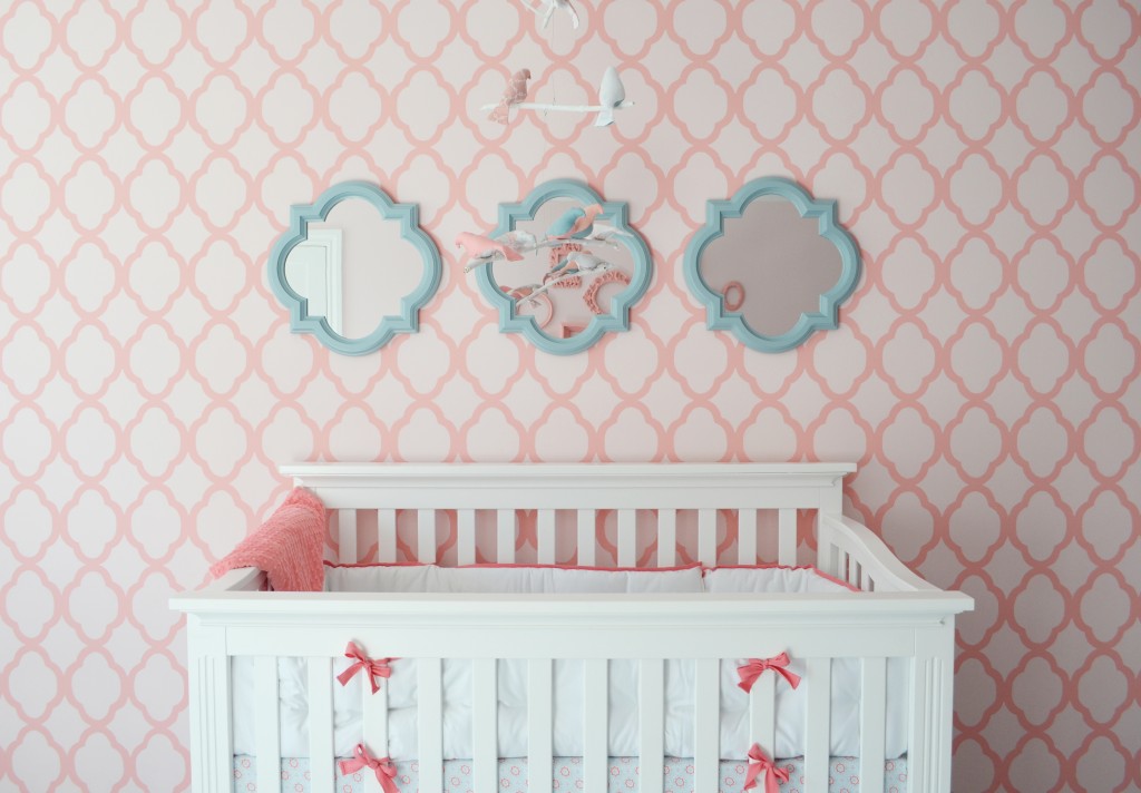 Pink Accent Wall in Girl's Nursery - Project Nursery