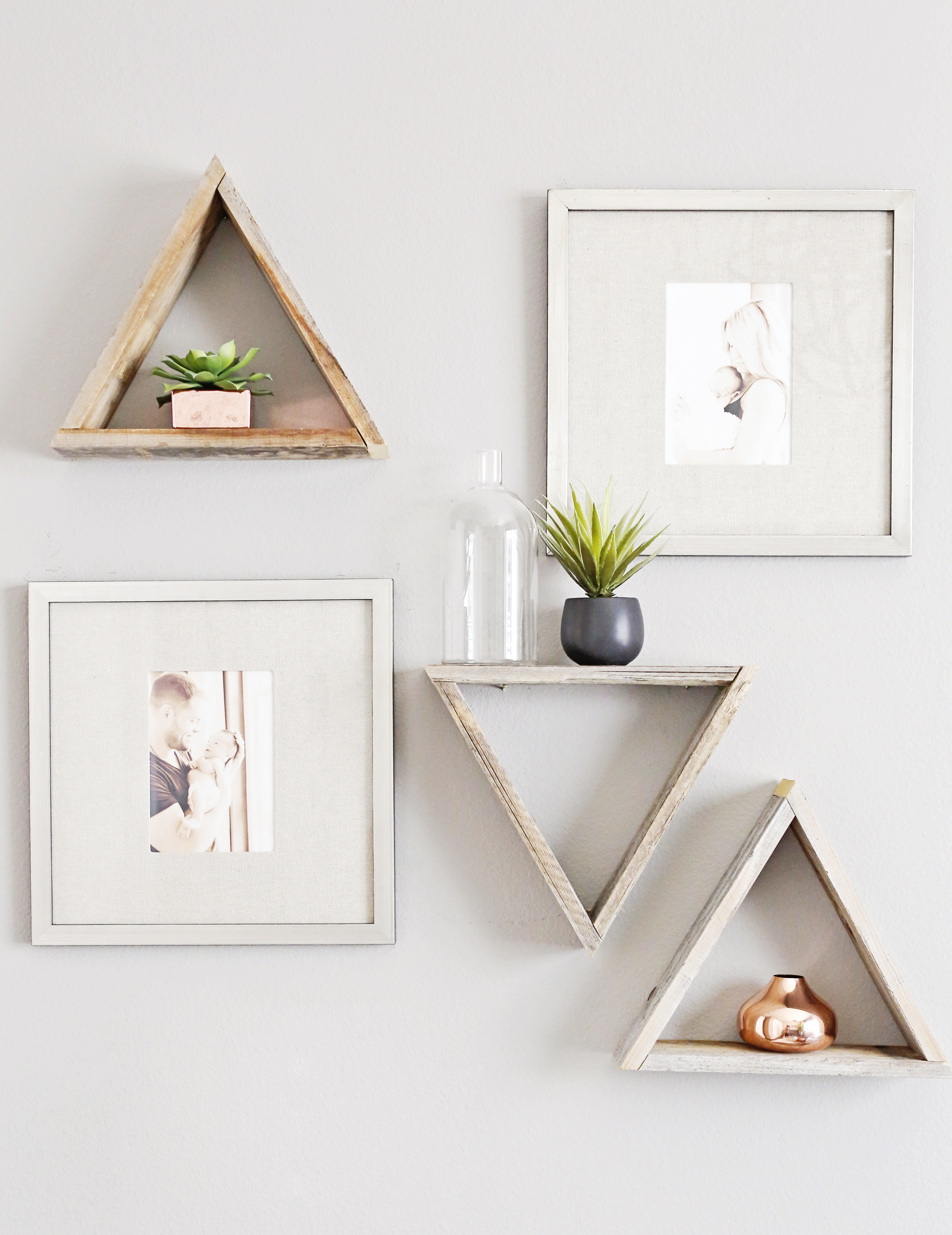 Triangle Shelves in Nursery