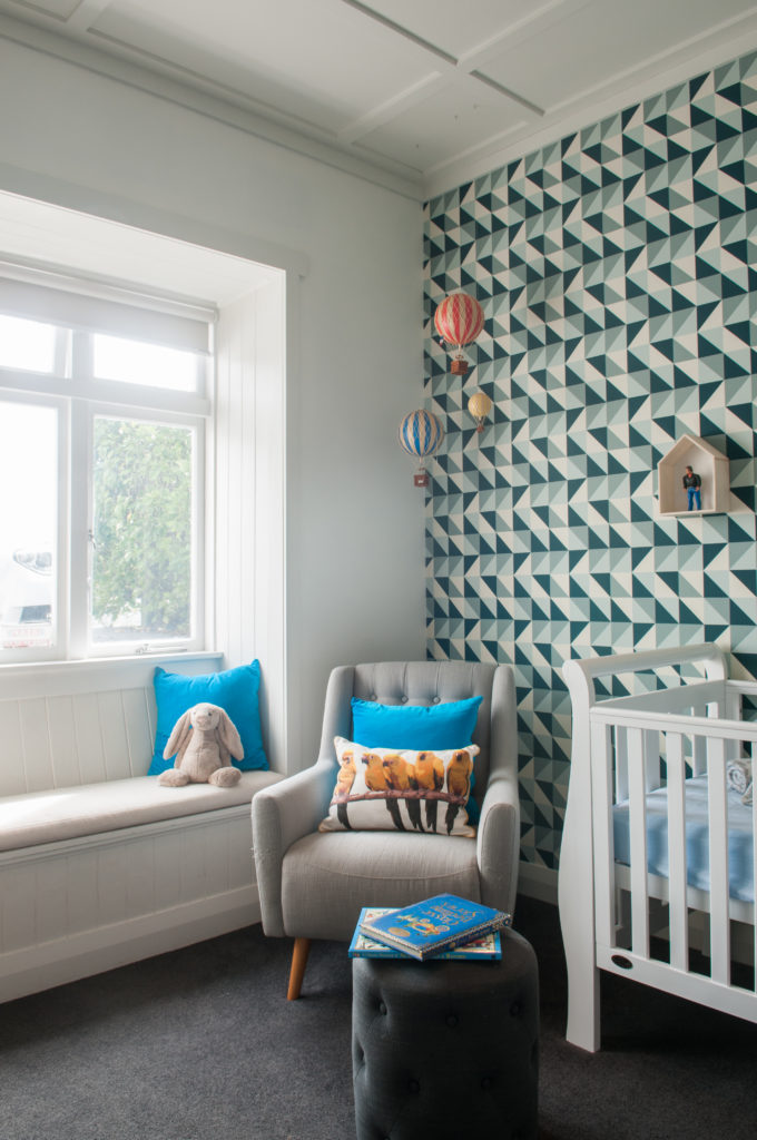 Modern Nursery with Geometric Accent Wall - Project Nursery