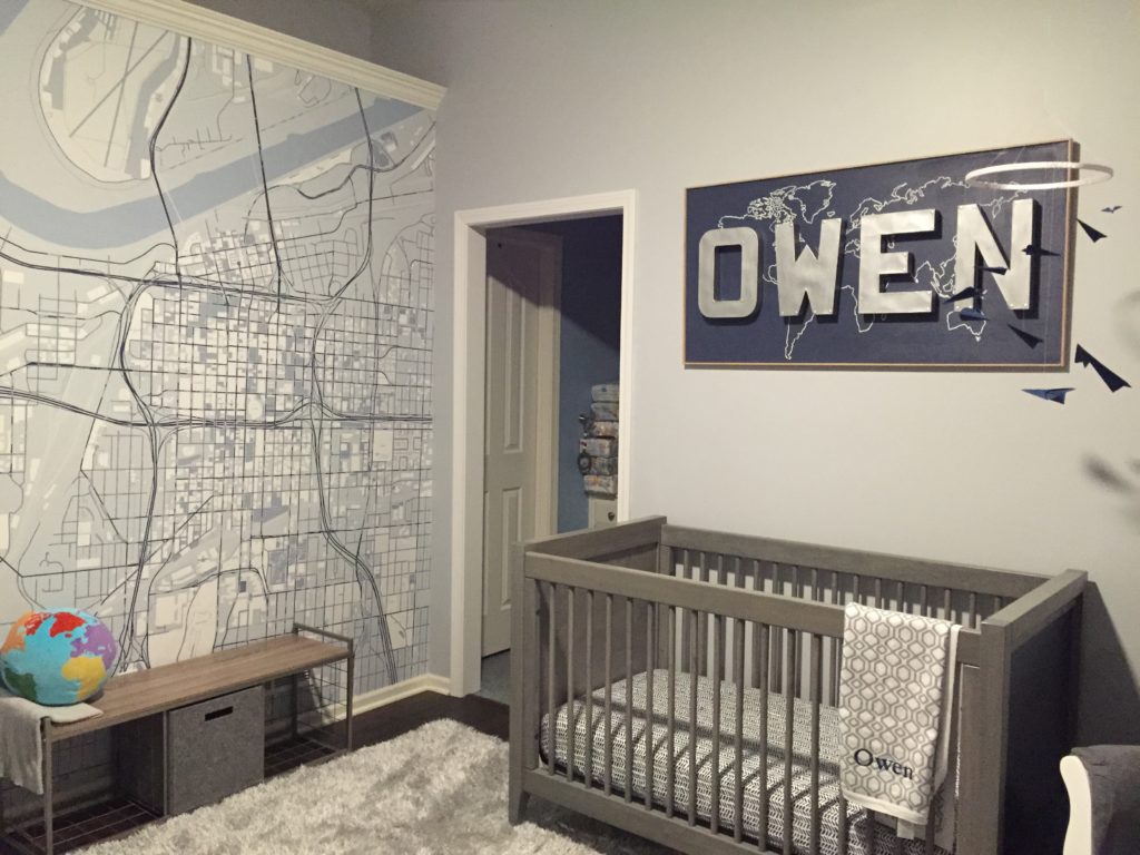 Navy and Gray Nursery with Map Mural - Project Nursery