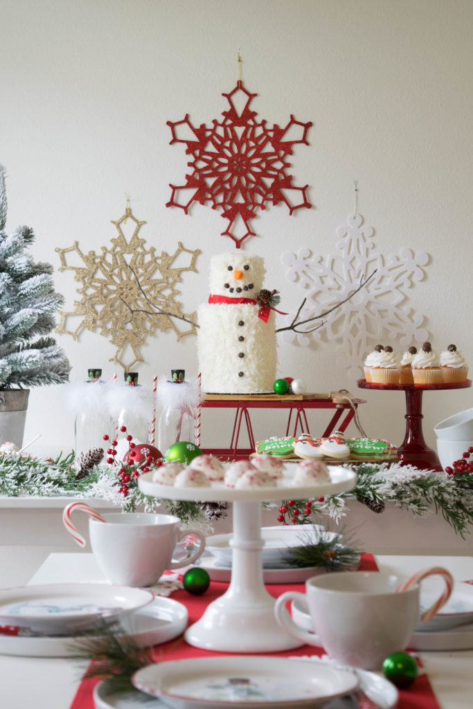 Let it Snow Holiday Party with Snowman Cake and Winter Decor - Project Nursery