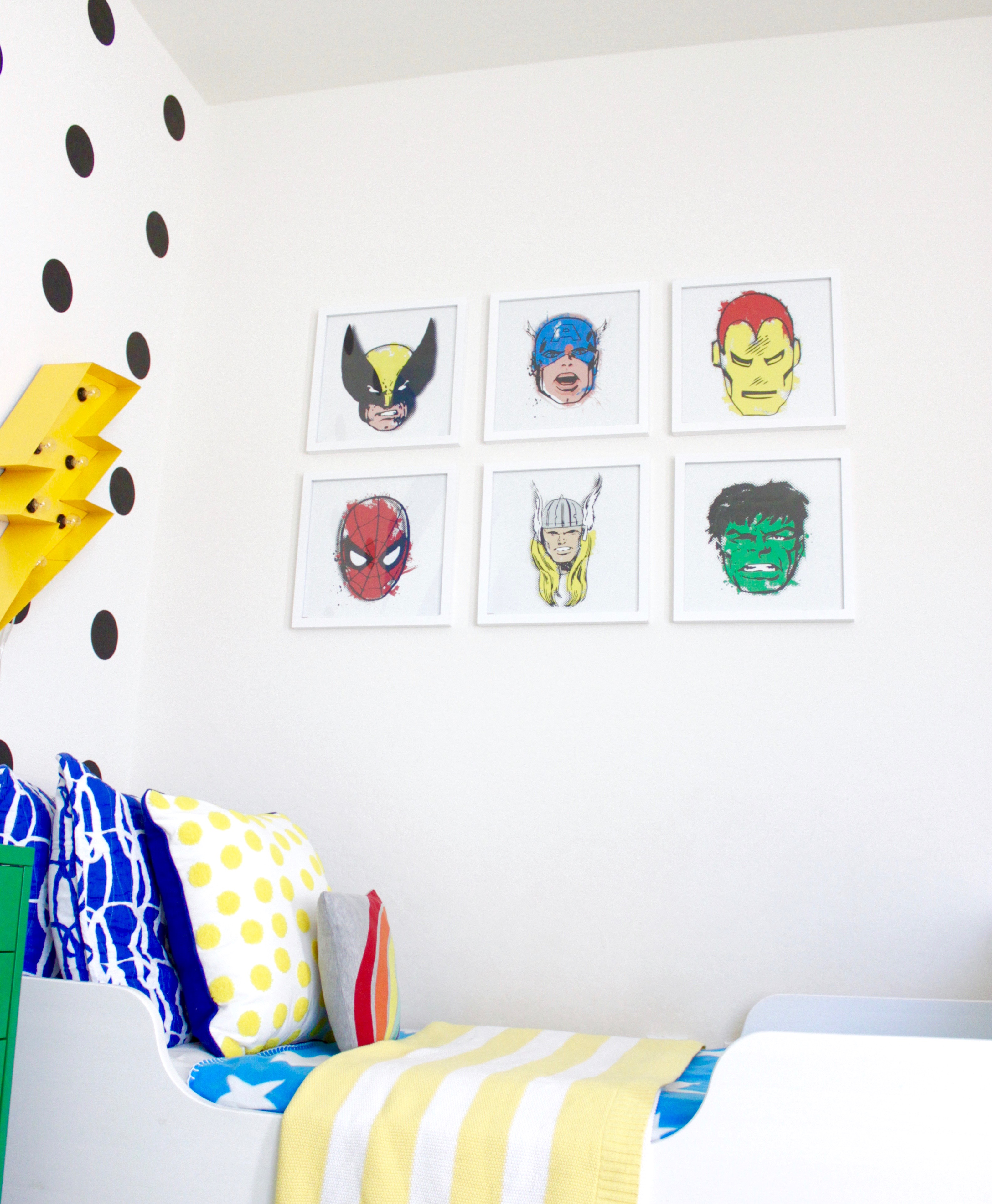 Colorful Modern Superhero Boys Room