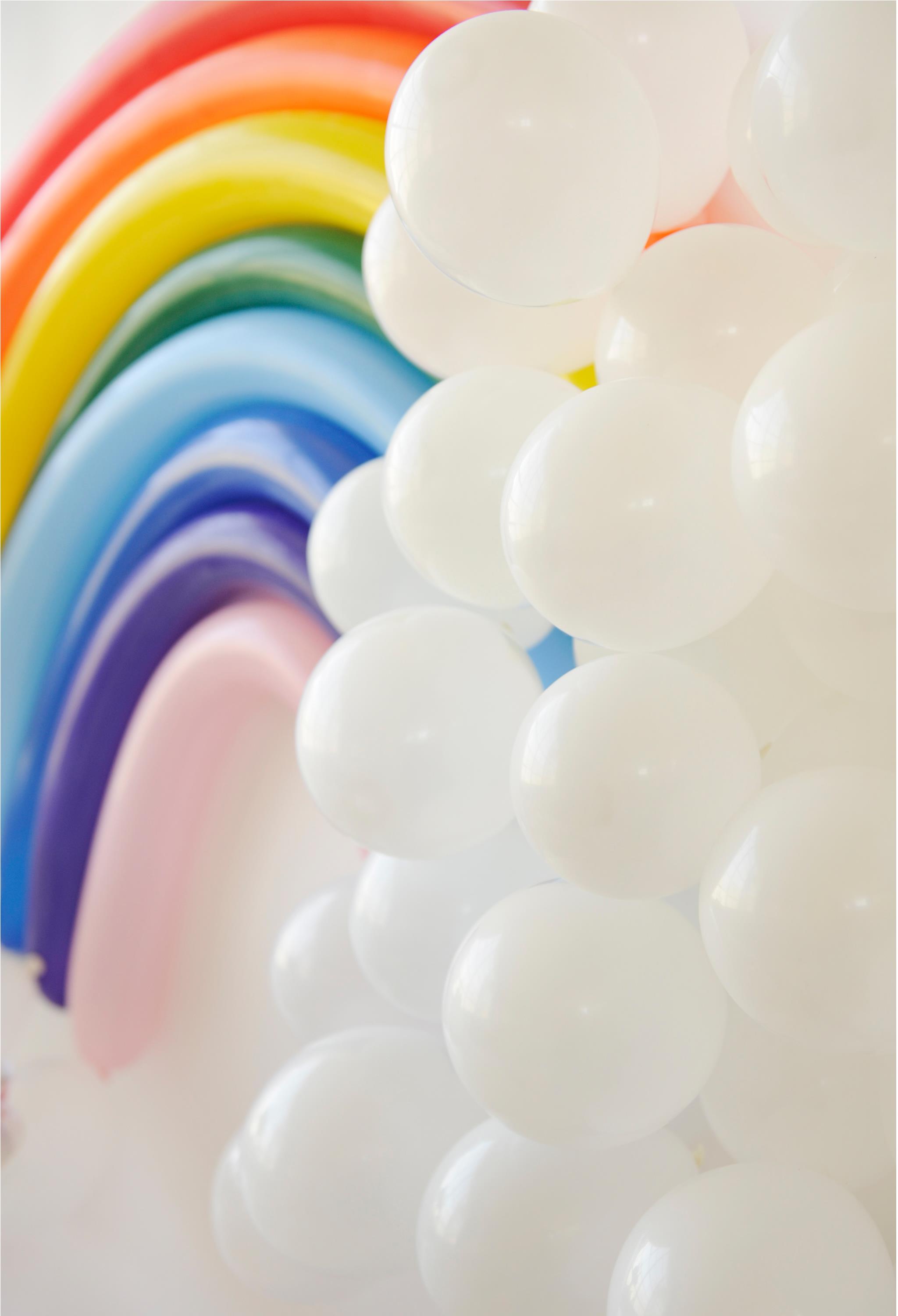 Rainbow Balloon Backdrop DIY Rainbow Kids Party Decor