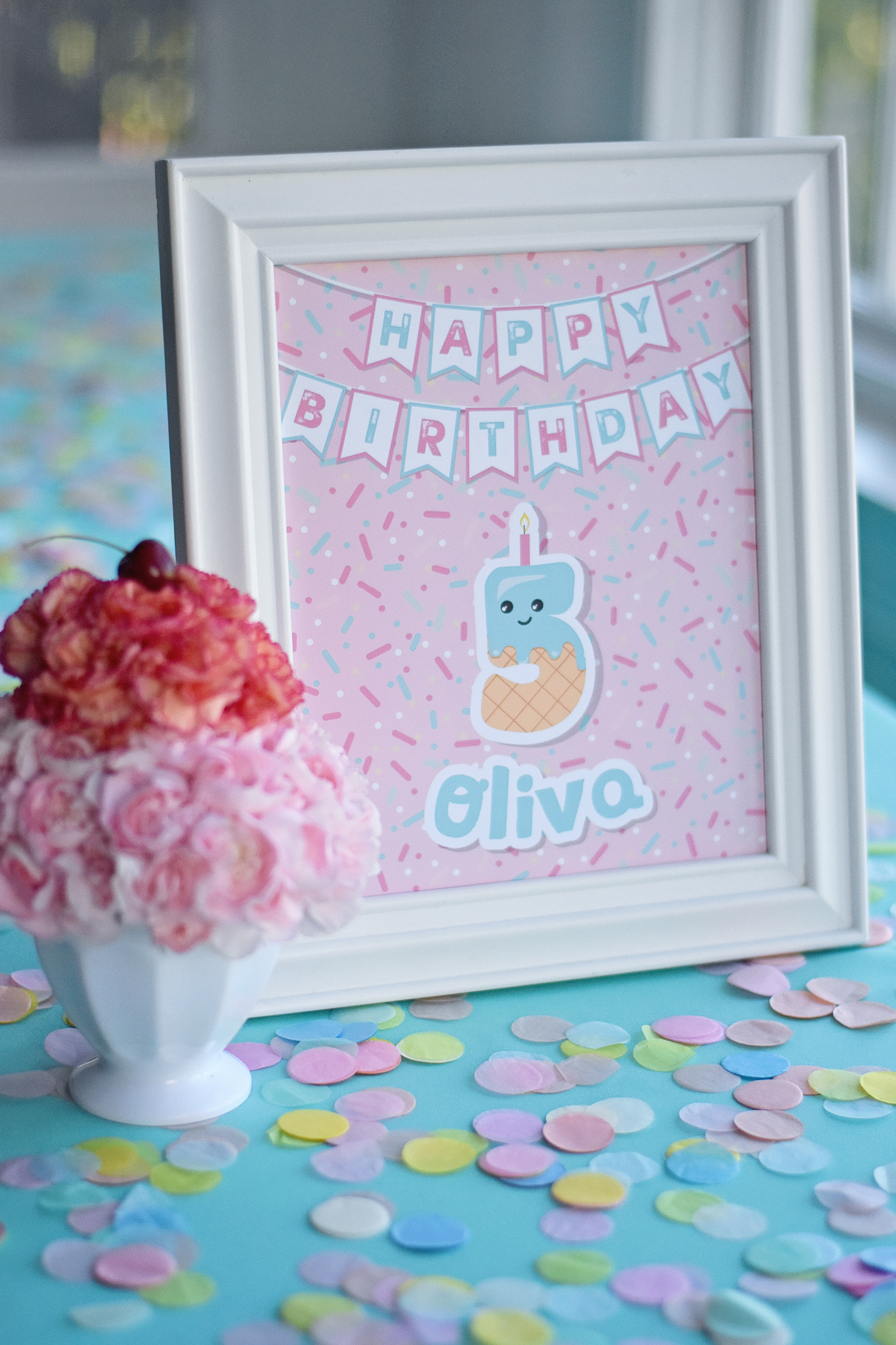 Ice Cream and Sprinkles Birthday Sign