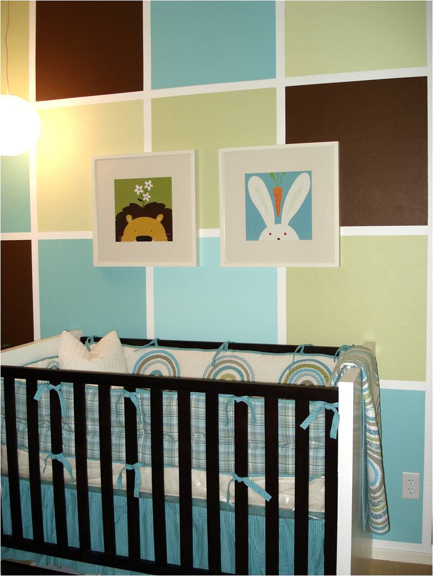 Color Block Painted Wall For Boy S Nursery