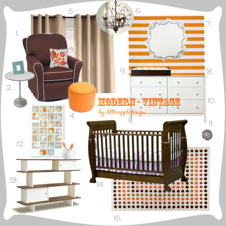 Modern Vintage Nursery Design Board