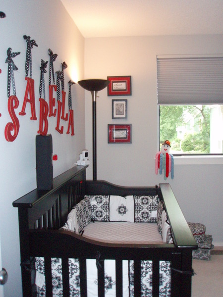 Baby Girl S Red Black White And Gray Nursery Project Nursery