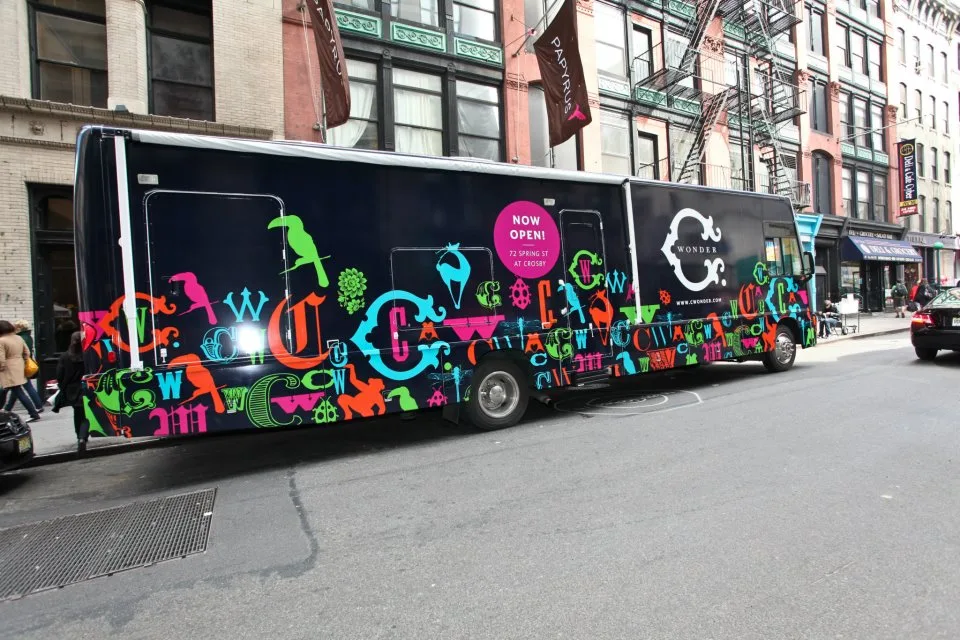 Bus outside of C.Wonder Store