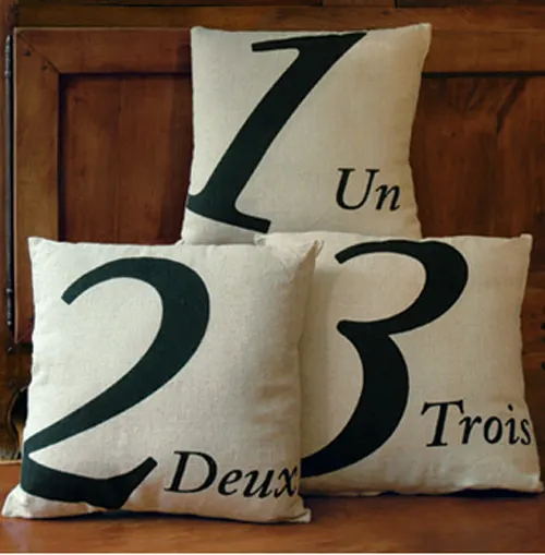 French Number Pillows