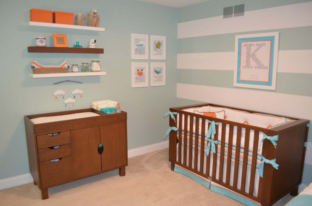 Aqua and Orange Beach Inspired Nursery - Project Nursery