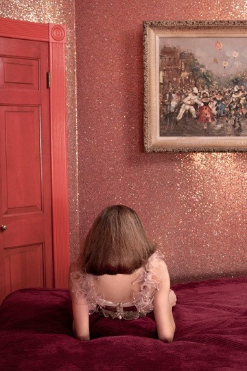 light pink glitter walls