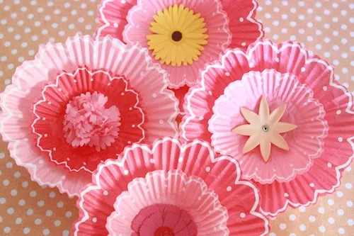 DIY Pastel Cupcake Liner Flowers - OOLY
