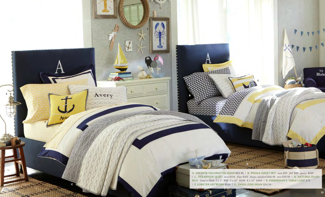 pottery barn boys bed