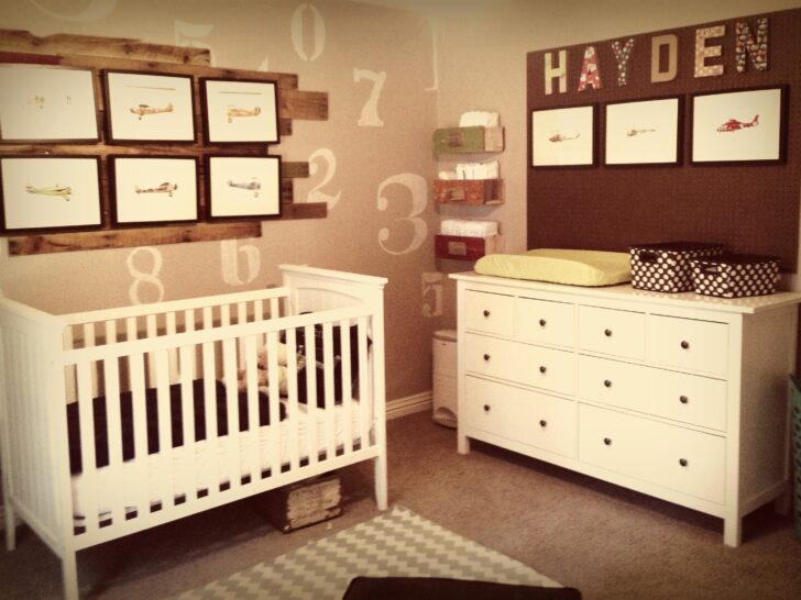 Boy's Aviation Nursery Room View