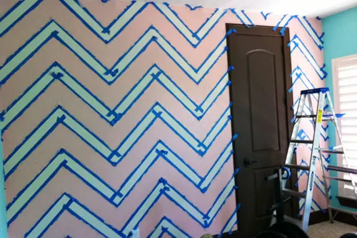 How to Paint a Chevron Wall - Project Nursery