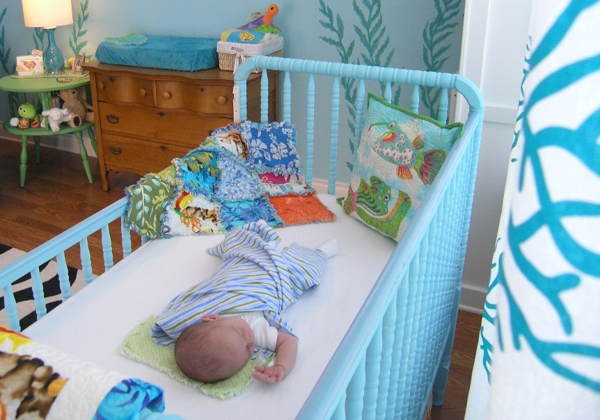 colorful baby cribs