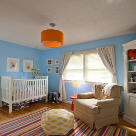 Carson's Gender Neutral Orange & Blue Room - Project Nursery