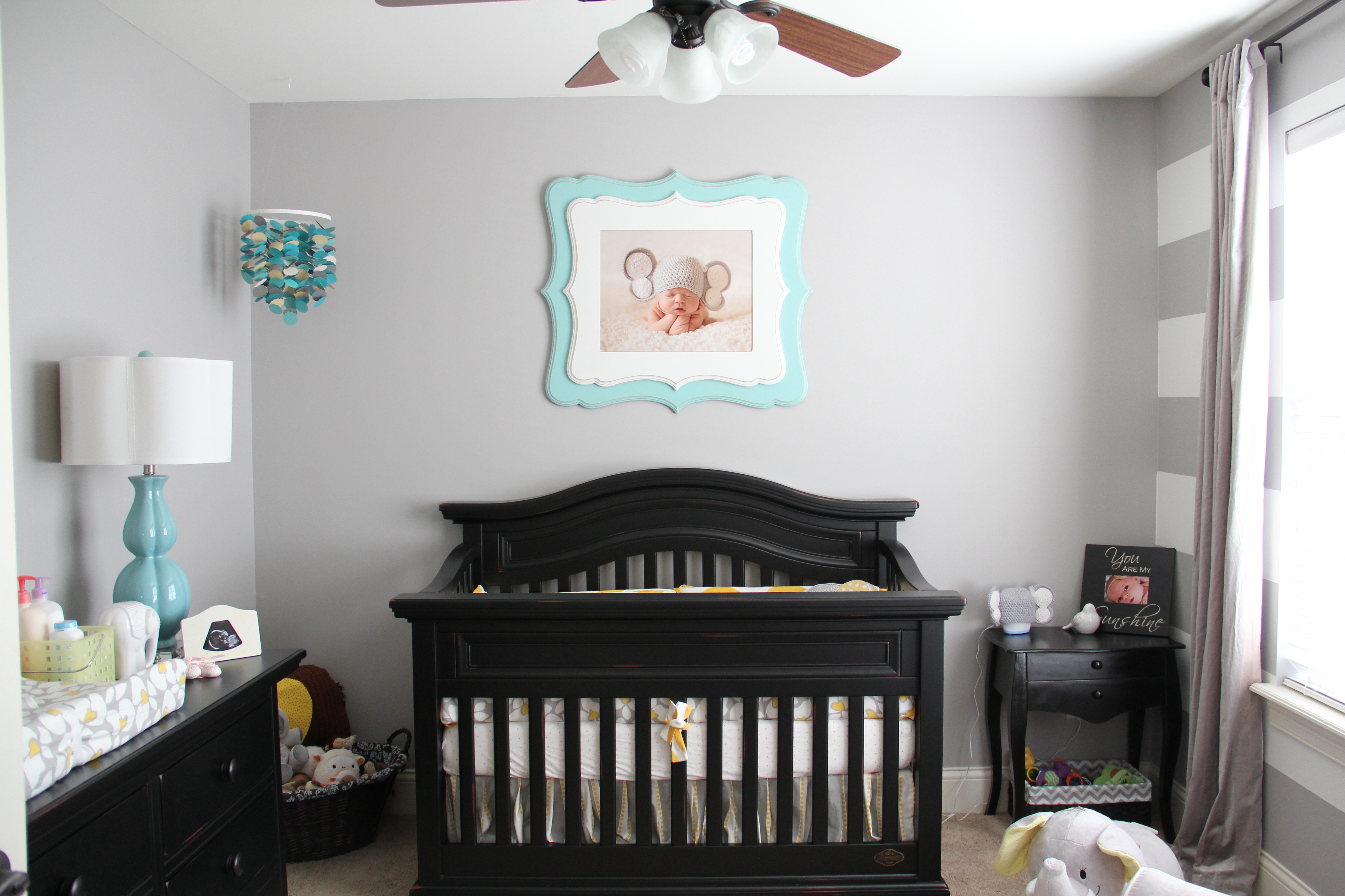 nursery with brown furniture