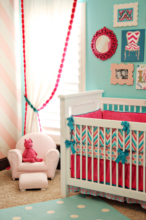 Pink and turquoise nursery hot sale ideas