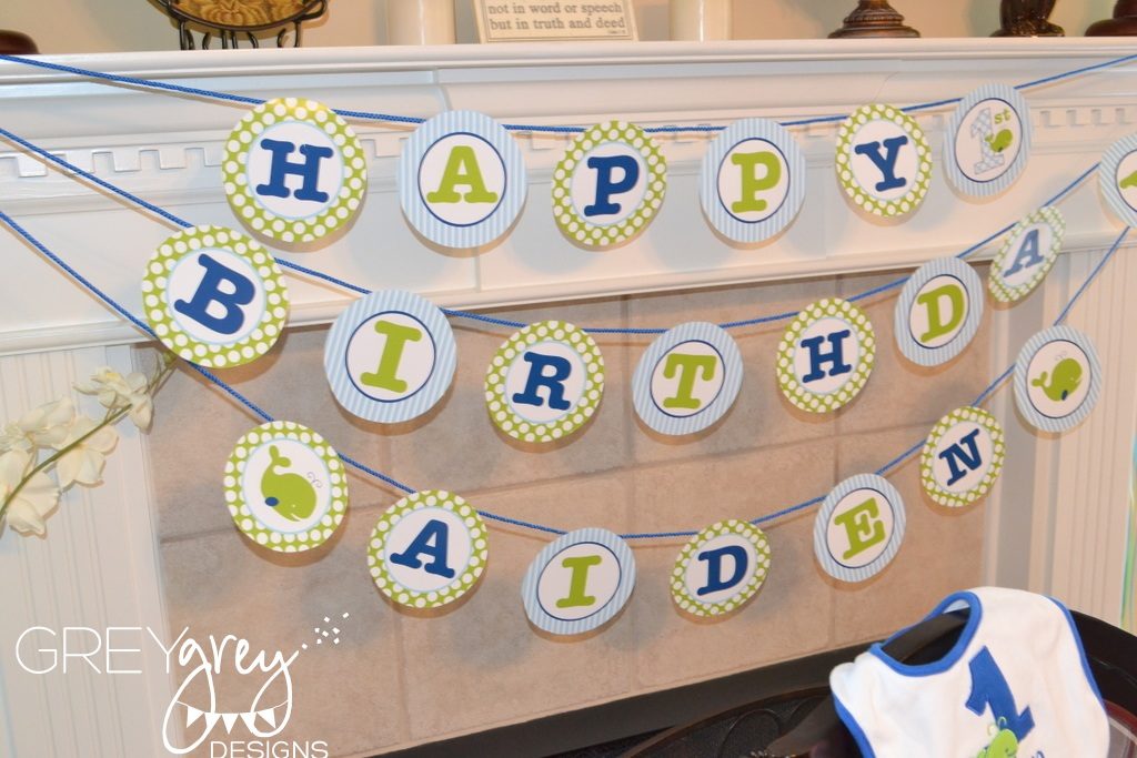 Aiden's Green Whale 1st Birthday - Project Nursery