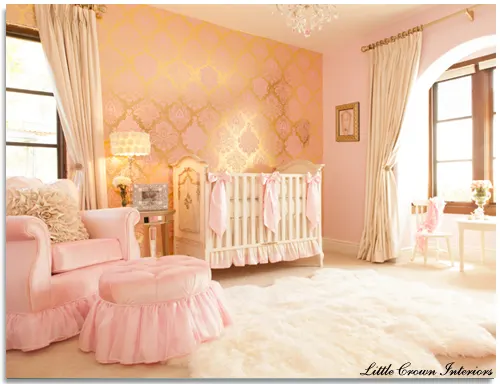 pink and gold luxury nursery
