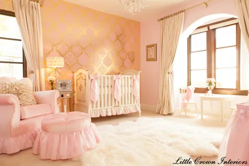 pink and gold girls glamorous nursery