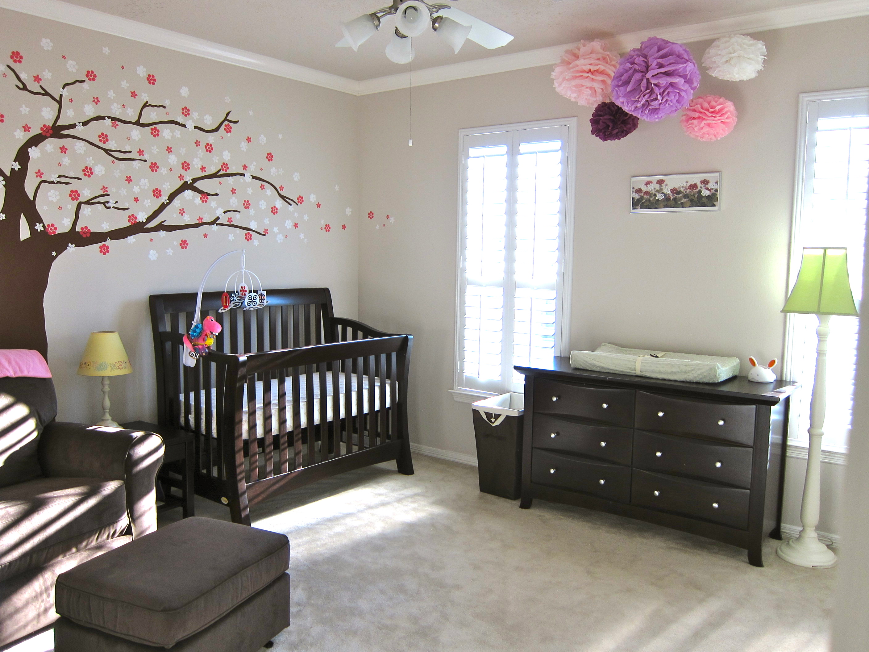 little girl room with black furniture