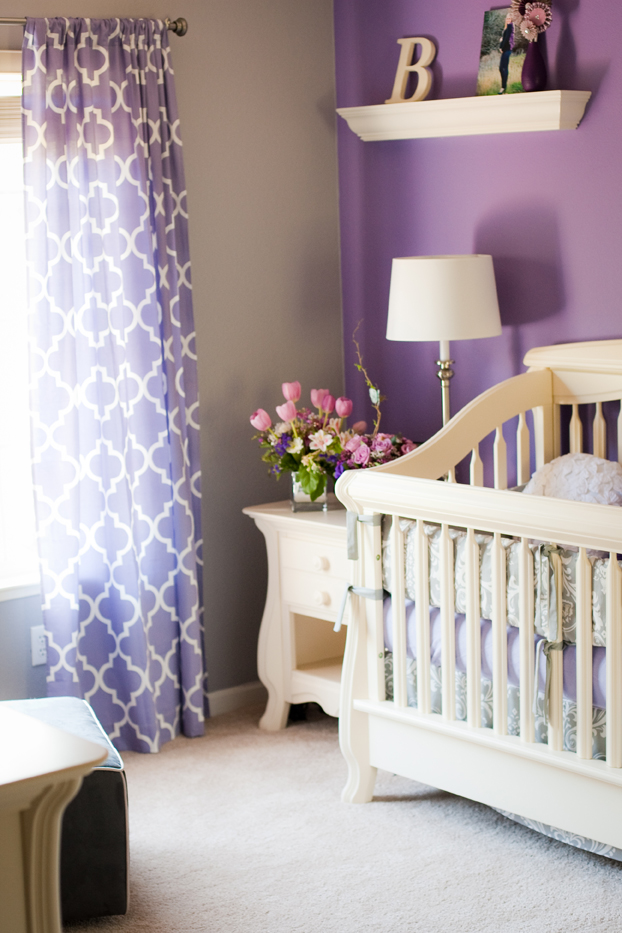 Purple and grey nursery sales ideas