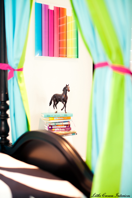 Girl's Bedroom with Colorful Wall Artwork