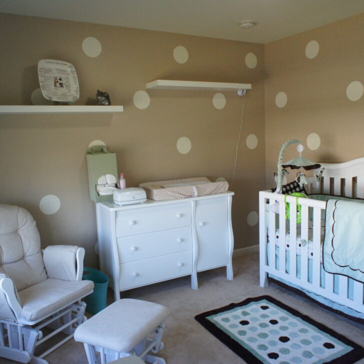 Gender Neutral Polka Dot Nursery Room View