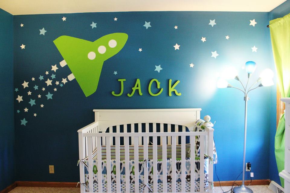 baby boy space themed nursery