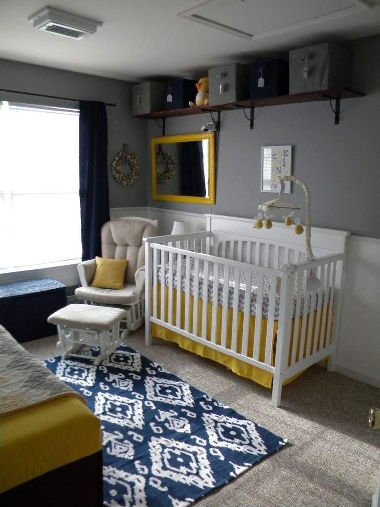 Thrifty Navy Yellow Grey Nursery Project Nursery