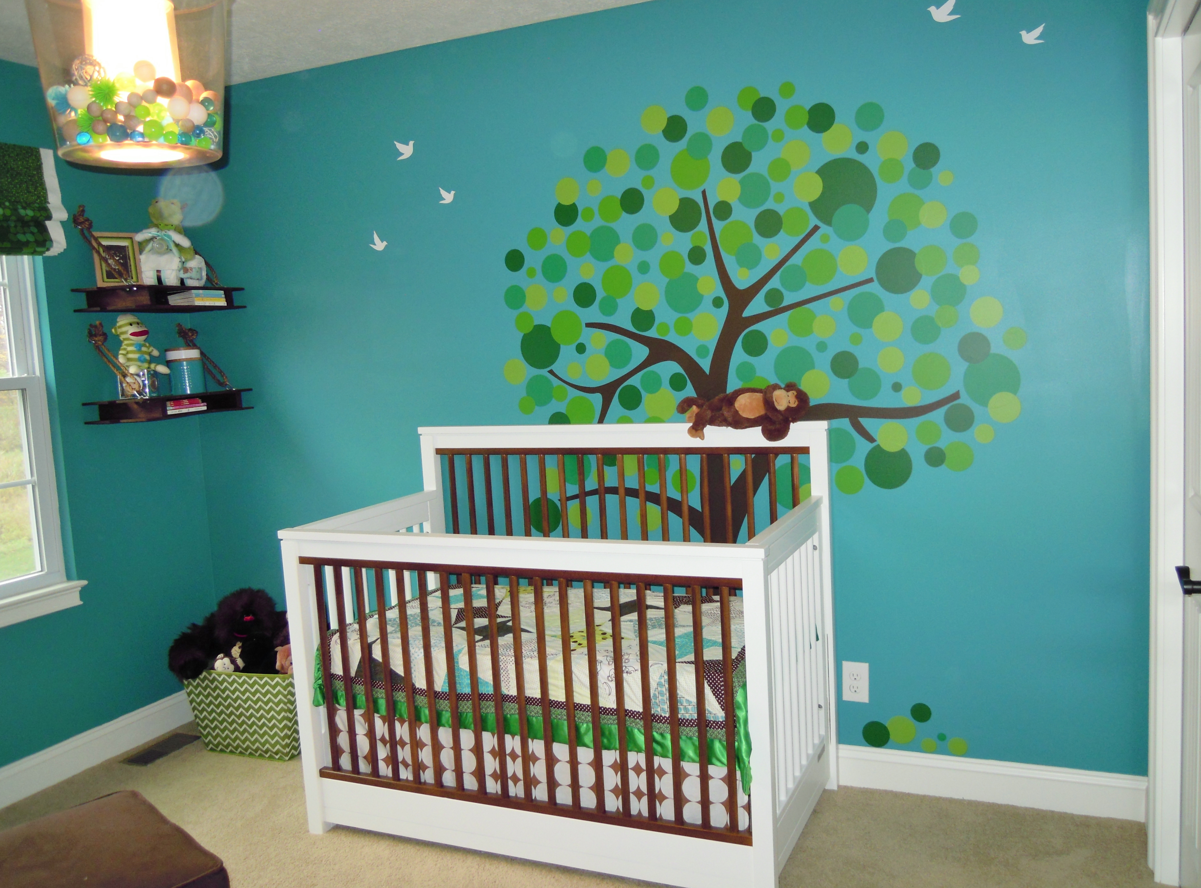 Boy Treetop Nursery Crib View