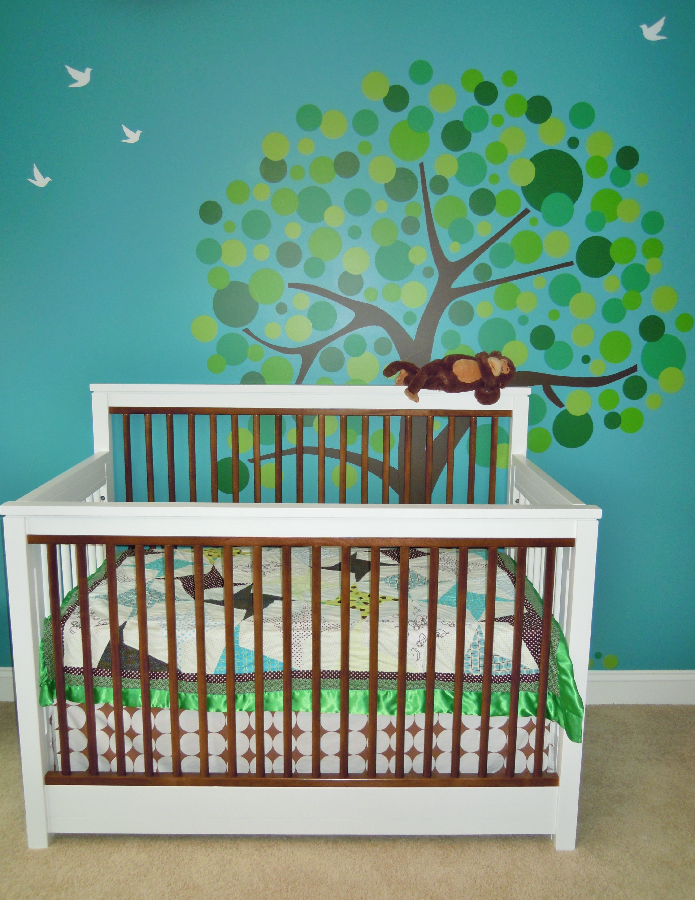 Boy Treetop Nursery Crib View