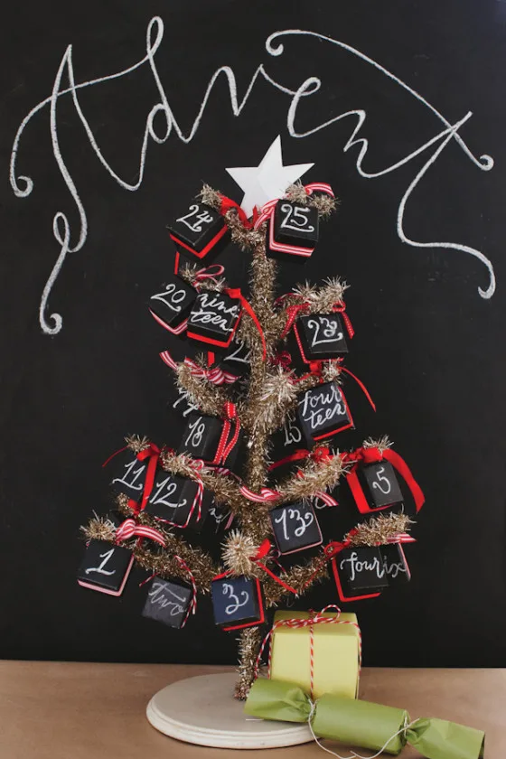 Chalkboard Boxes DIY Advent Calendar