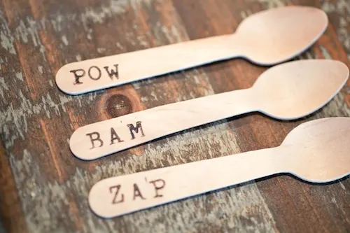 stamped wooden spoons