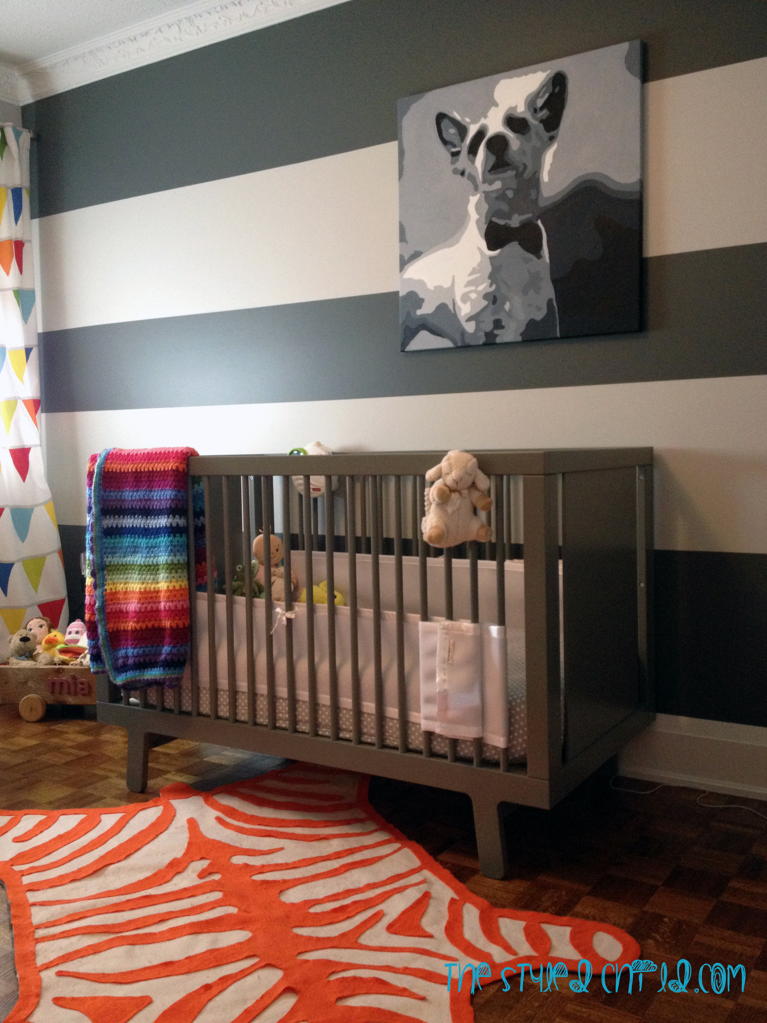 Girls Striped Eclectic Nursery