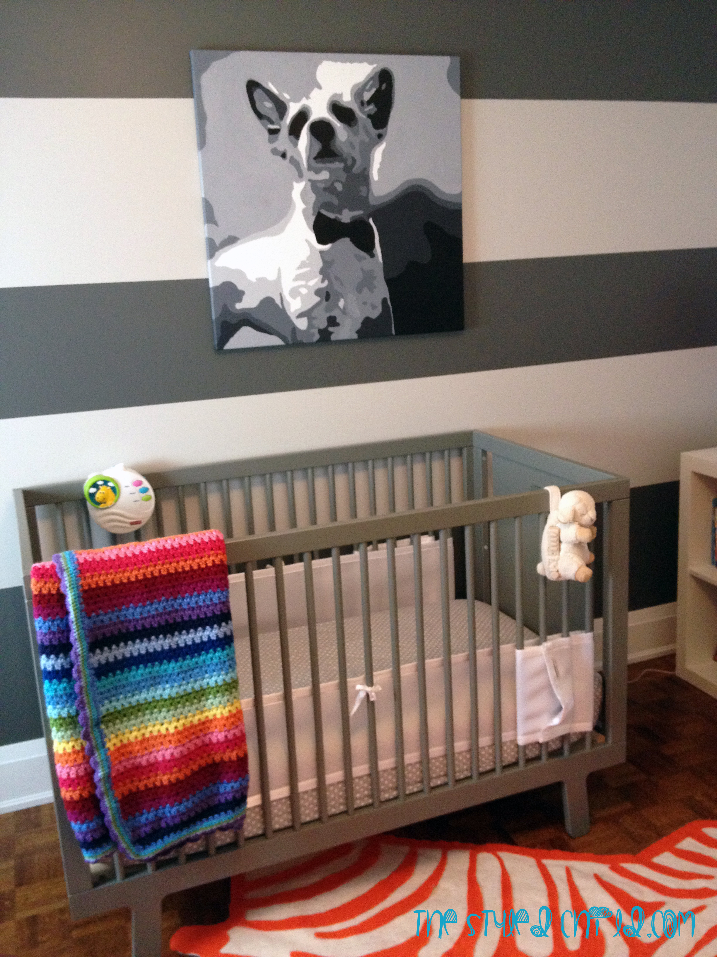 Girls Striped Eclectic Nursery