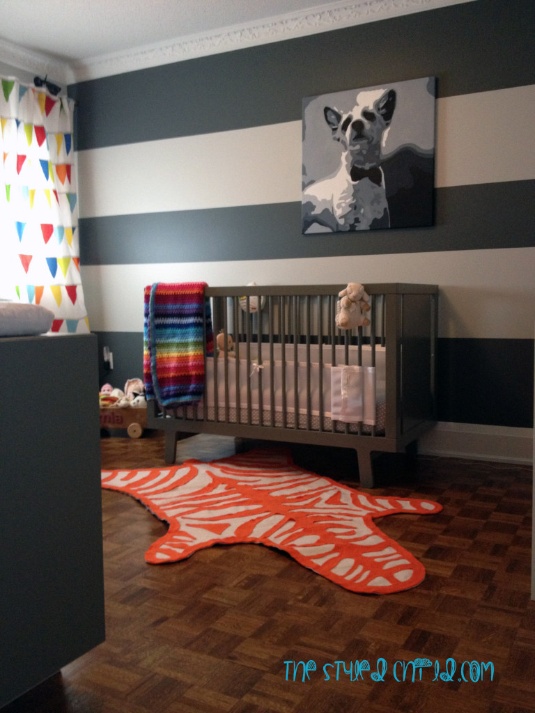 Girls Striped Eclectic Nursery Room View