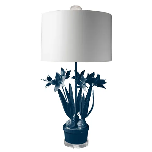 blue floral table lamp
