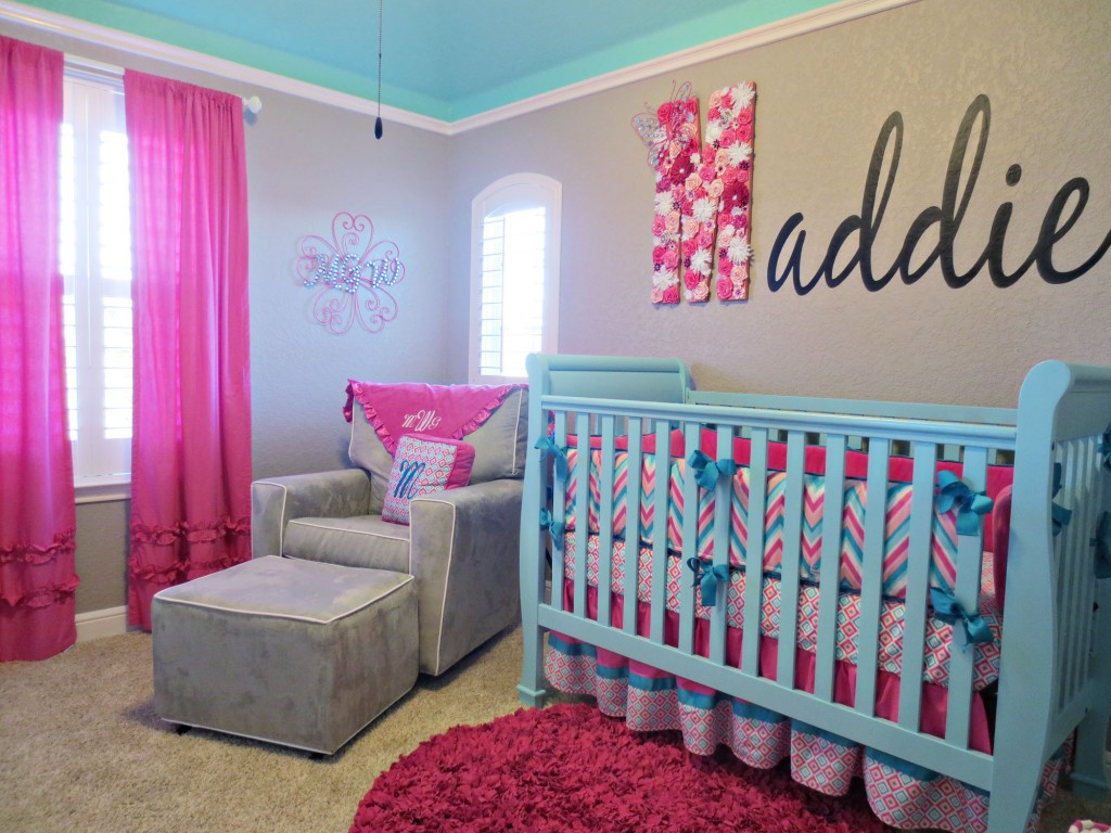 Maddie S Pink Aqua And Gray Chevron Nursery Project Nursery