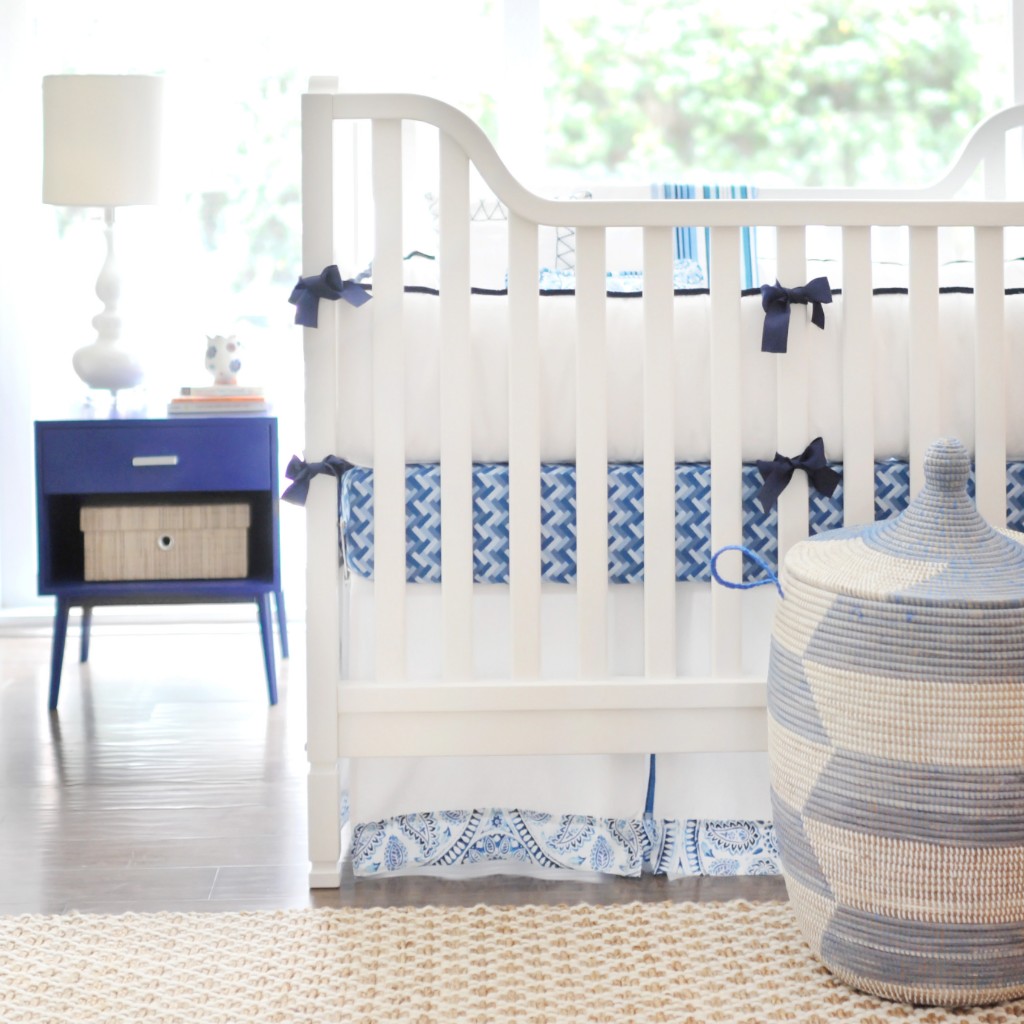 New Arrivals Blue Crib Set
