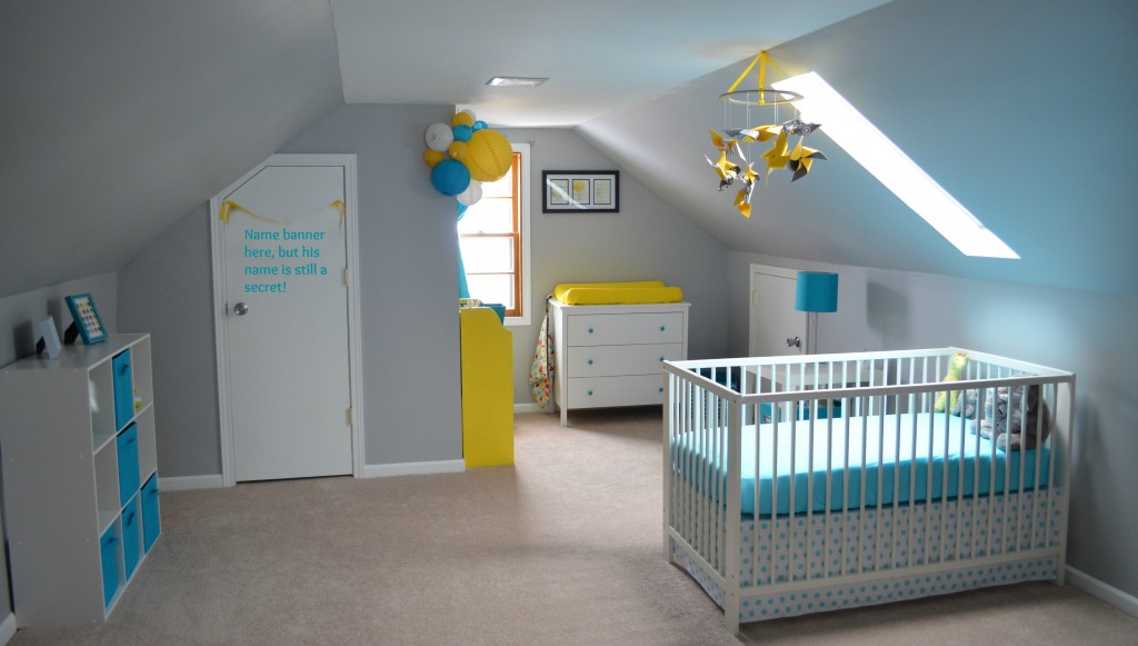 Baby Boy S Yellow Grey And Teal Attic Nursery Project